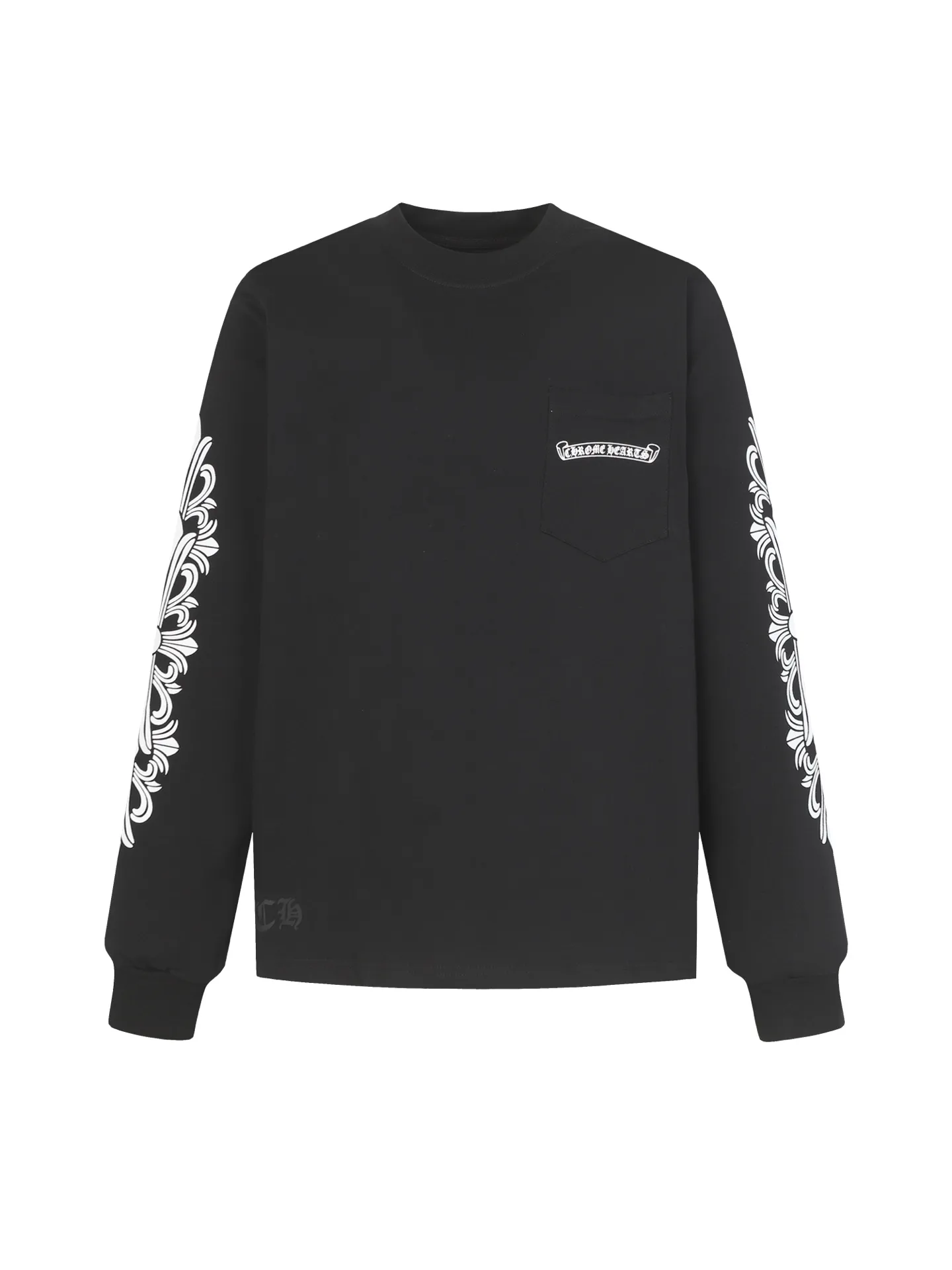 🅿️270 Come Hearts/Kro Heart Sanskrit Sword Printed Long Sleeve, great for autumn and winter! Chest pockets, high weight threads on collar and cuffs, custom woven and dyed 280g double yarn pure cotton fabric, washed anti-counterfeiting tags and other auxiliary labels are all in the correct version, super conspicuous, super pretty, super stylish, same style for men and women! The overall upper body highlights fashion and individuality, and it is a recommended T-shirt for couples to wear together!! Color: black/white Size: XS-L